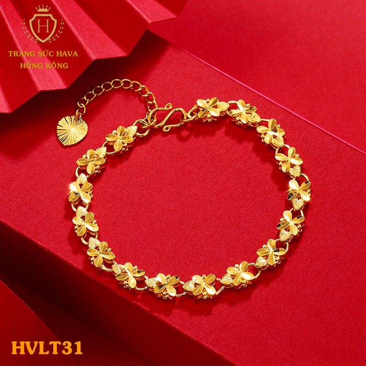 Vòng Tay Nữ, Lắc Tay Nữ Hoa Mai, Titan Xi Mạ Vàng Thật 10k, 18k, 24k Cao Cấp (Không Bị Đen) - Trang Sức Hava Hong Kong Phong Cách Thời Trang Cá Tính