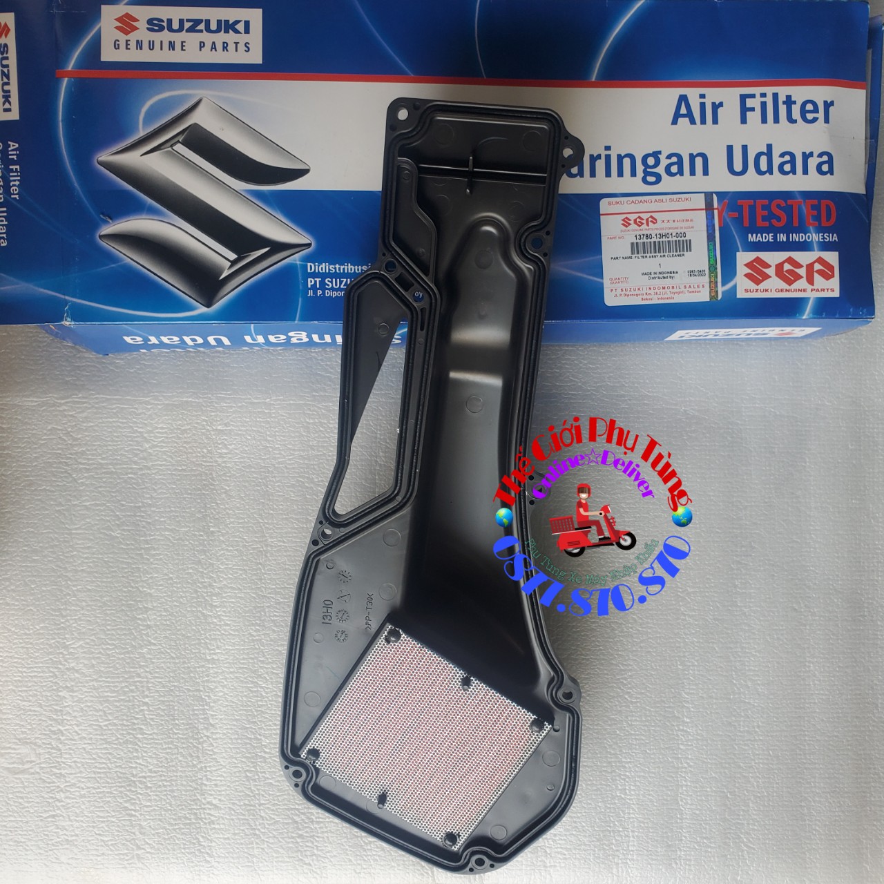 Lọc gió hayate 125 đời đầu zin suzuki indonesia 13780-13h01-000