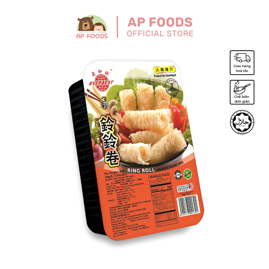 Hủ trúc cuộn eb malaysia 168g - ring roll eb malaysia 168g - viên thả lẩu malaysia