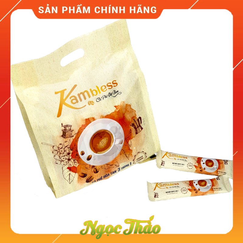 Gói cafe hòa tan thuần chay (Vegan) Kambless Ngọc Thảo | 30 túi