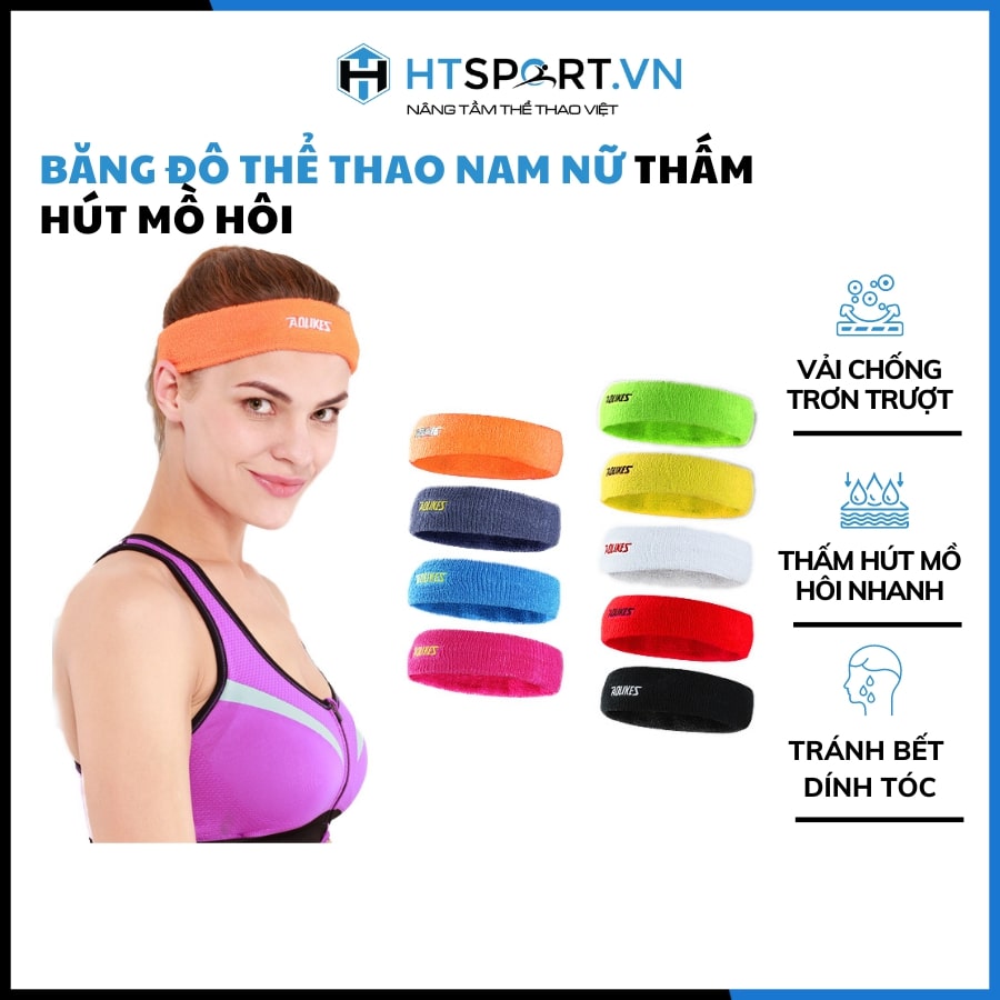 Băng Đô, Băng Trán Thể Thao Aolikes AL2108 Tập Gym Thể Hình Chạy Bộ Tennis Thấm Mồ Hôi Nam Nữ Headband Aolikes AL2108