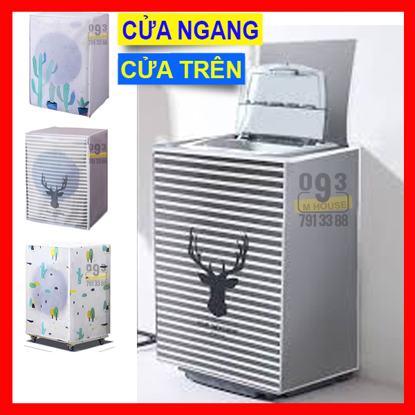 Miếng Đậy Máy Giặt Lồng Đứng Lồng Ngang Áo Trùm Áo Bạt Phủ Máy Giặt