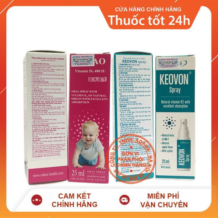 ✔️ Combo Tăng chiều cao cho trẻ Dimao Vitamin D3 + Keovon Vitamin K2