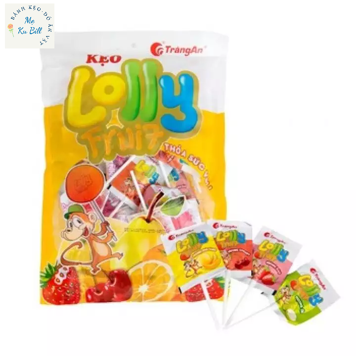 Kẹo Lolly Fruit, kẹo mút dẹt trái cây Tràng An | bánh kẹo Mẹ Bill