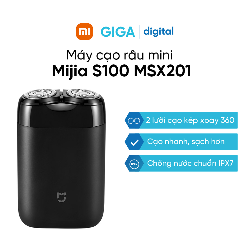 [Giao 2h] Máy cạo râu mini Xiaomi Mijia S100 tốc độ 7.200 vòng/phút | Cạo êm ái | Sạc type-C | Máy cạo râu khô nam Xiaomi có thể cạo khô và ướt - Chính hãng