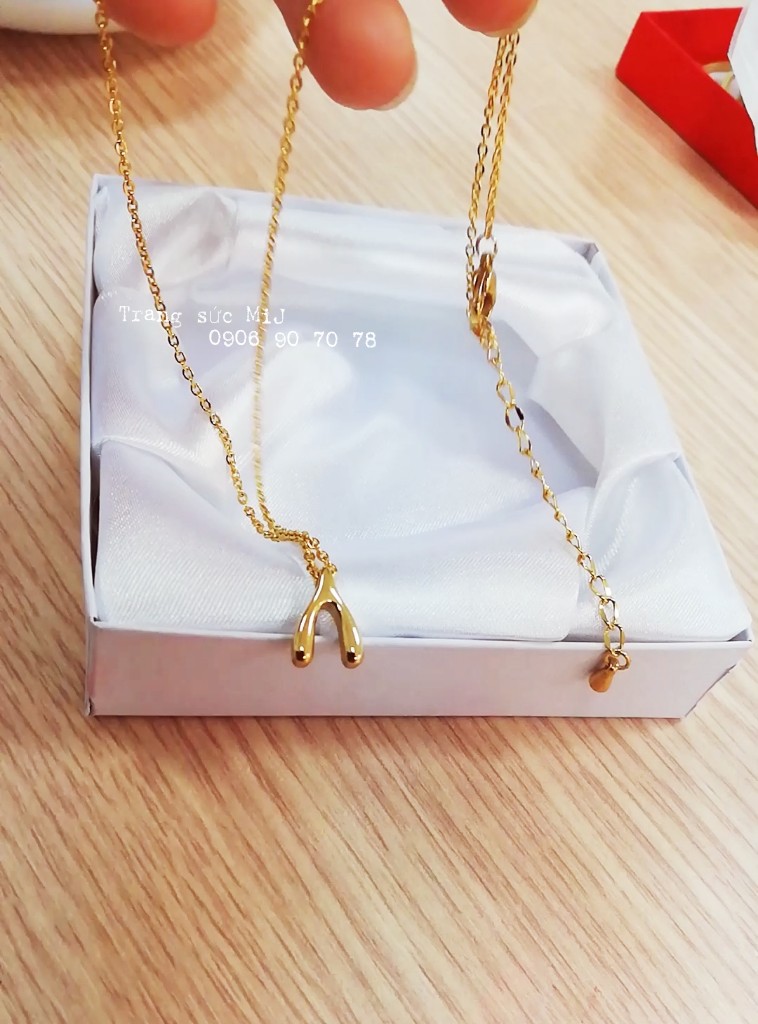 Dây chuyền titan kiểu mạ vàng