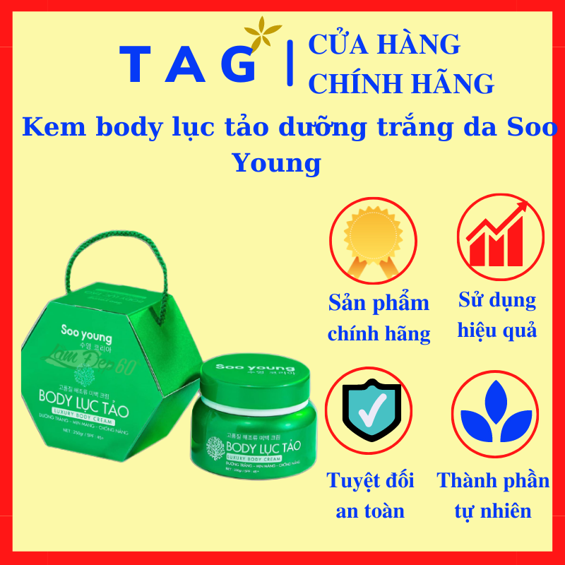 Kem dưỡng trắng da chống nắng Soo Young Body Lục Tảo 250ml