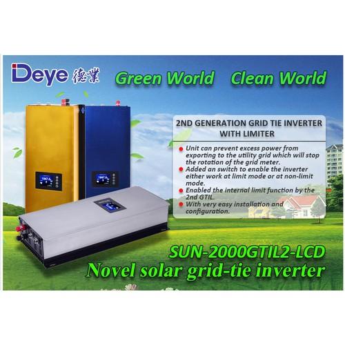 [HCM][Trả góp 0%] Bộ hòa lưới bám tải Sun 2000W 45V-90V - DEYE SUN-2000GTIL2-LCD