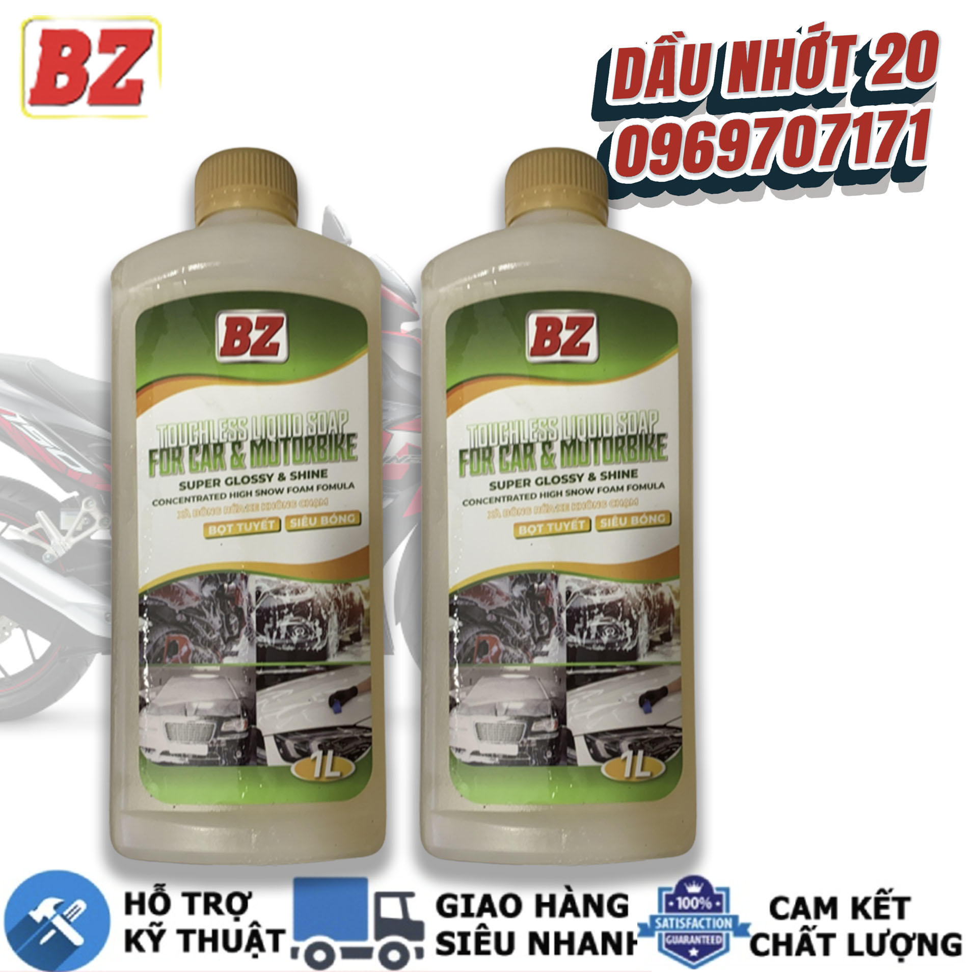 Nước rửa xe không chạm BZ, nước rửa xe bọt tuyết bz không chạm