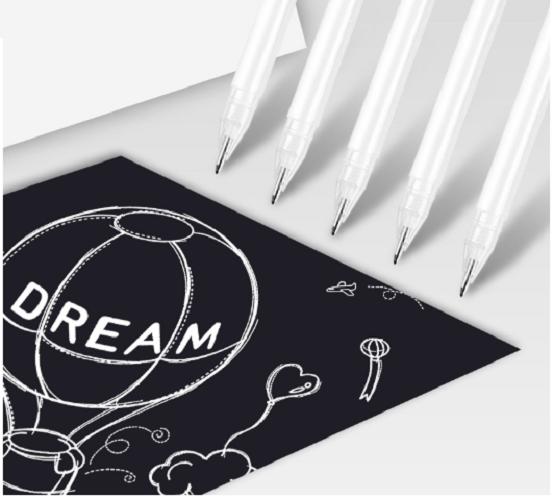 SIÊU RẺ SÉT 2 BÚT Bút gel mực trắng ngòi 0.8mm HAOCAI siêu tiện dụng