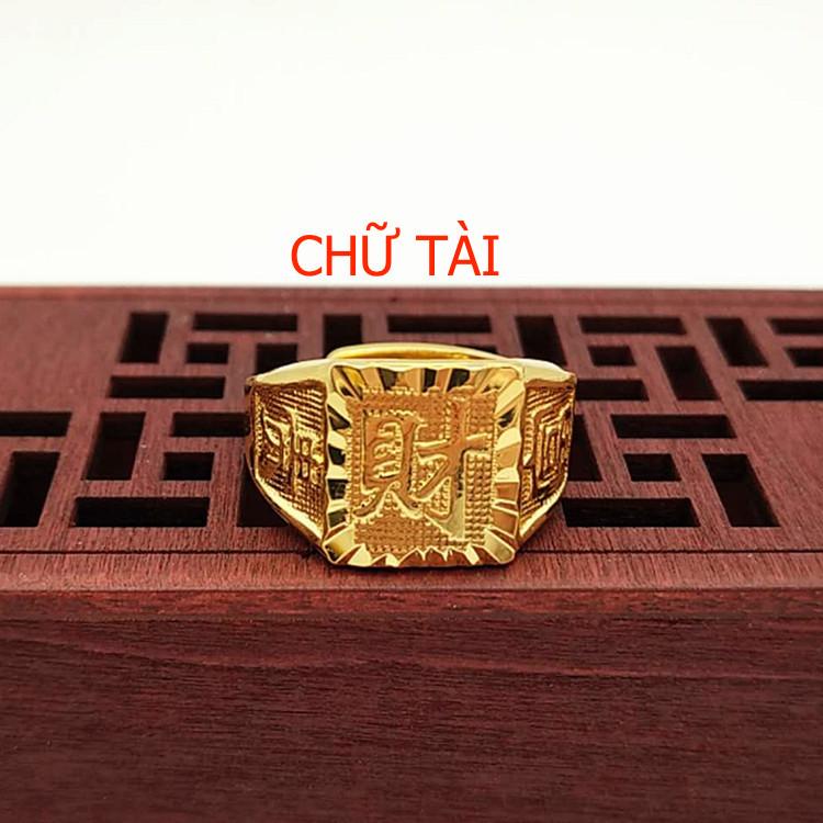 [HCM]Nhẫn mạ vàng khắc chữ PHÚC - PHÁT - TÀI chỉnh kích thước được