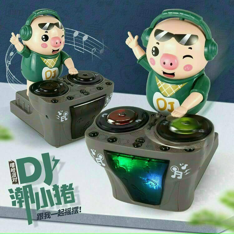 Đồ chơi heo điện nhạc, chú heo chơi DJ năng động siêu dễ thương nhảy theo nhạc và đèn cho bé, đồ chơi âm nhạc cho bé lợn điện nhạc DJ, Đồ chơi thông minh