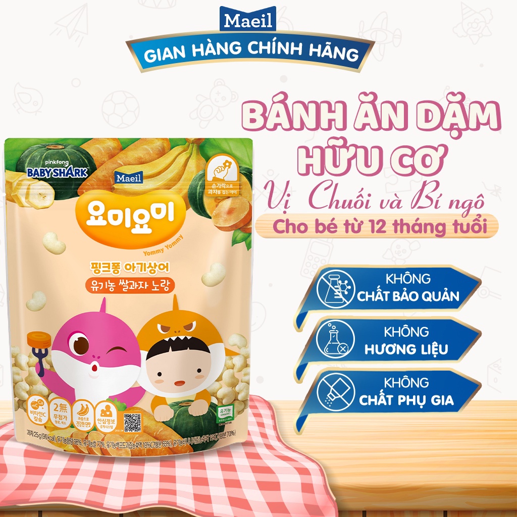 Bánh gạo ăn dặm Yellow Stage 2 Vị Chuối và Bí Ngô Yummy Yummy nhập khẩu Hàn Quốc dành cho bé từ 12M