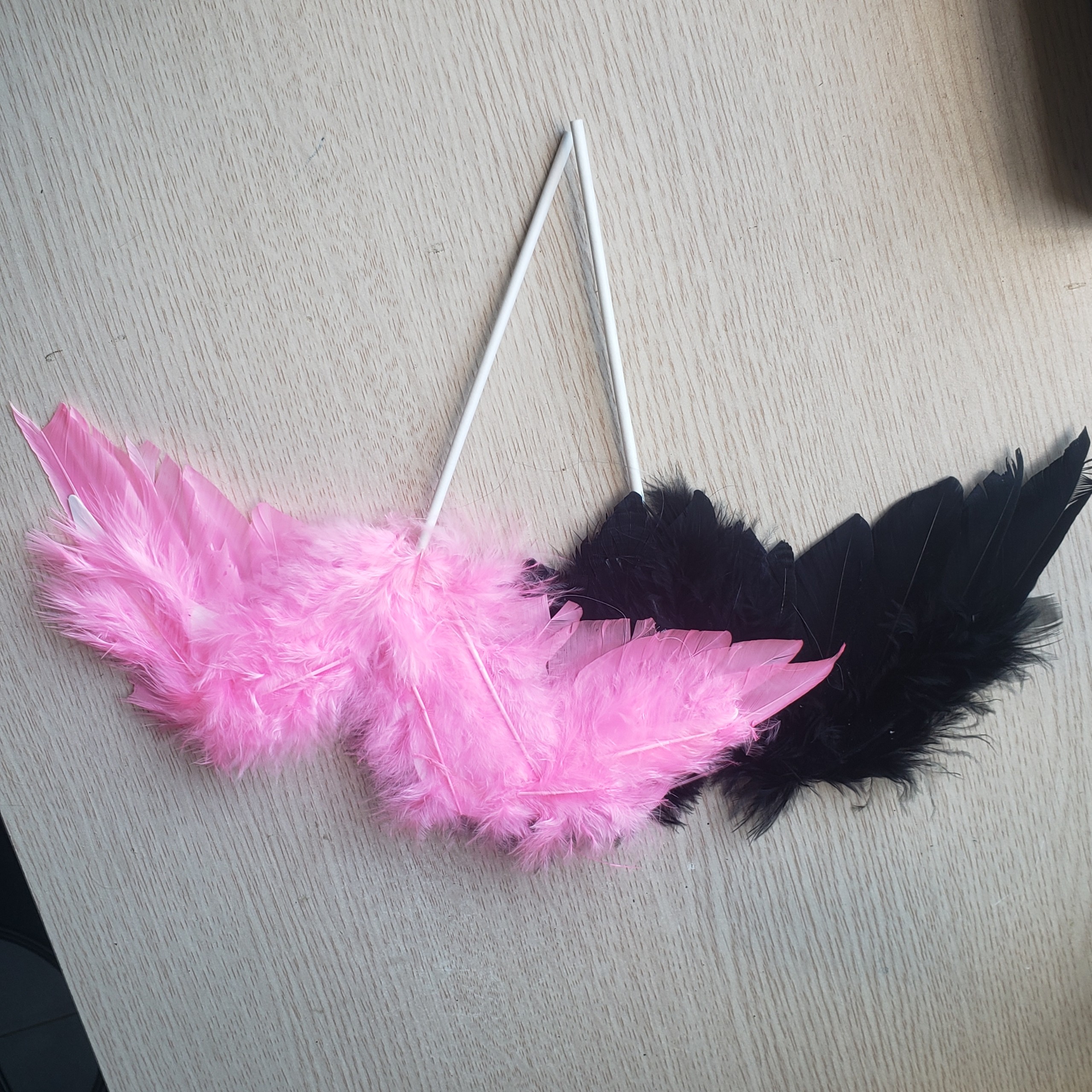 Cánh Thiên Thần Xòe lông vũ trang trí bánh kem, phụ kiện bánh sinh nhật, trang trí