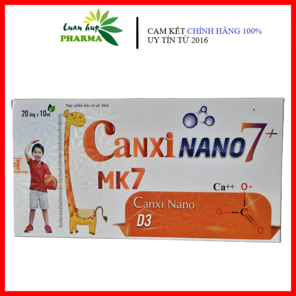 Canxi Nano 7+ MK7  giúp tăng chiều cao, dùng cho trẻ thấp còi thiếu Canxi, D3, K2...hsd 2027