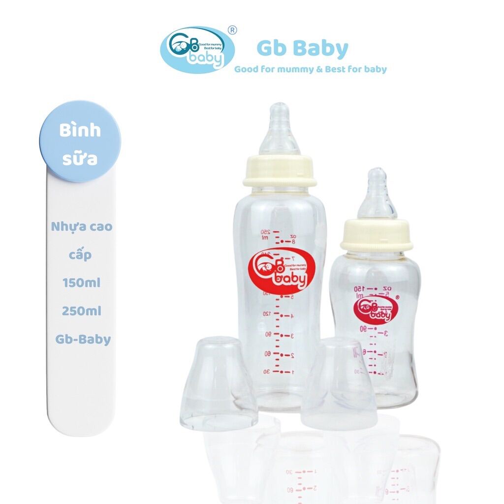 (RẺ VÔ ĐỊCH) (150ml / 250ml) 1 Bình sữa nhựa cao cấp CỔ HẸP không BPA GB BABY (Công nghệ Hàn Quốc) GBB GB2025