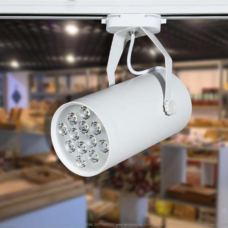 Bộ 20 đèn led rọi thanh ray 12w sáng trắng và 10 đèn rọi 7w sáng vàng