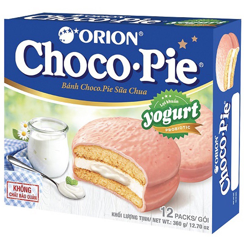 BÁNH ORION CHOCOPIE/ CHOCO-PIE SỮA CHUA HỘP 12 CÁI