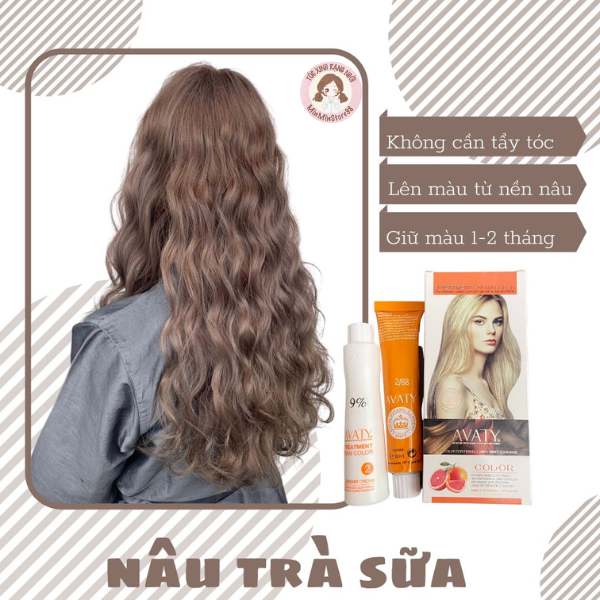 Combo Thuốc Nhuộm Nâu Trà Sữa Avaty Nhuộm Tại Nhà