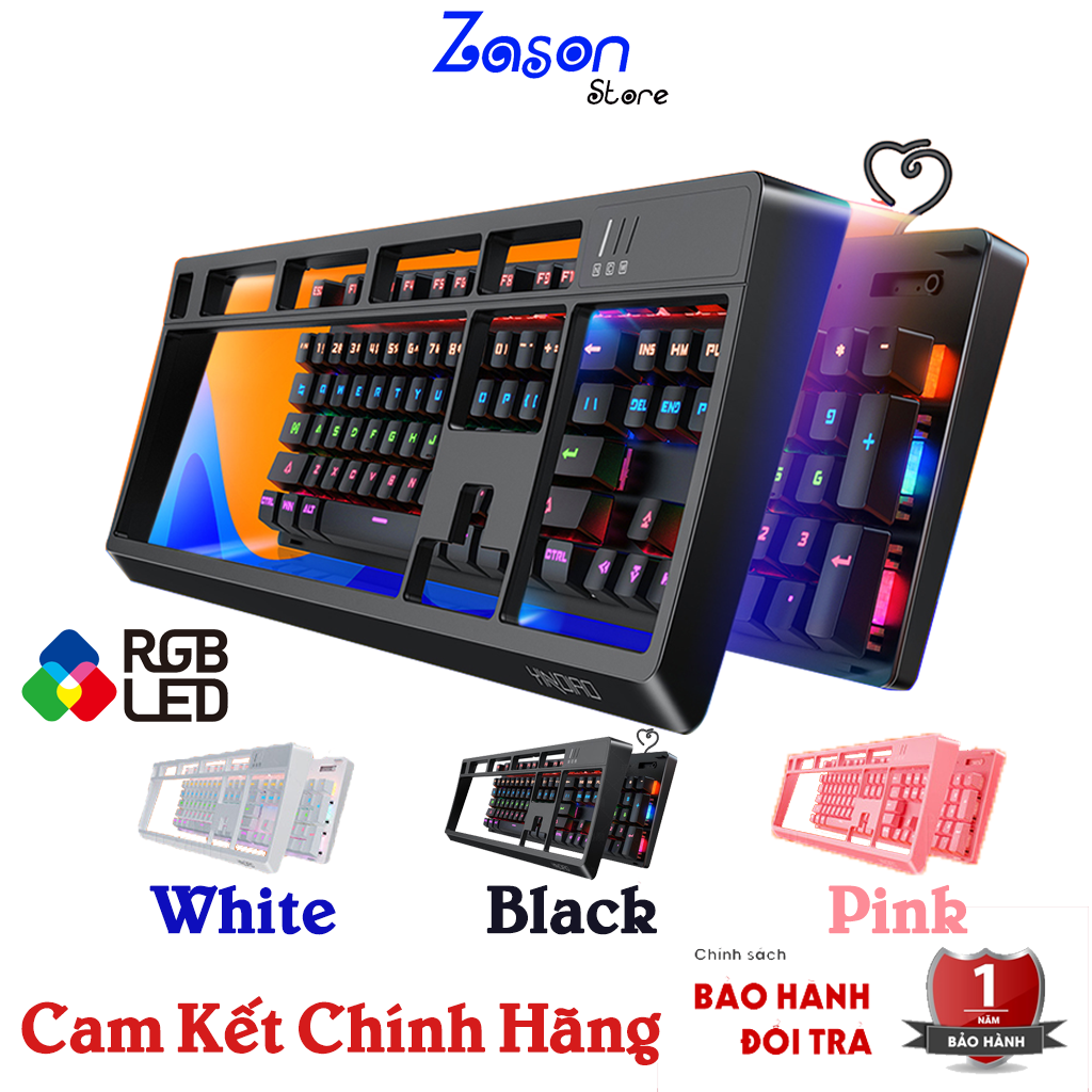 Bàn Phím Cơ Yindiao K300 Full Size, Bàn Phím Cơ Có Dây Gaming Thuộc Dòng Blue Switch, Bàn Phím Cơ Chuyên Game 12 Chế Độ Led, Bàn Phím Cơ Gaming 104 Phím,Bàn Phím Máy Tính Siêu Cute, Bàn Phím Cơ Gaming Game Thủ Tin Dùng Bảo Hành 12 Tháng - Zason