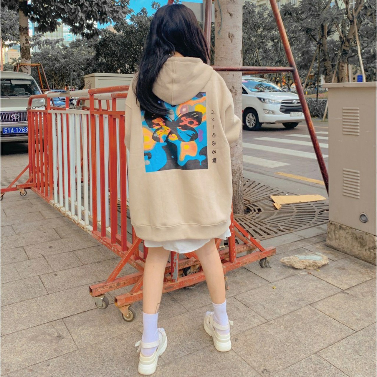[HCM]ÁO HOODIE NỮ FOM RÔNG DÀI PHỦ MÔNG THỜI TRANG SÀNH ĐIỆU