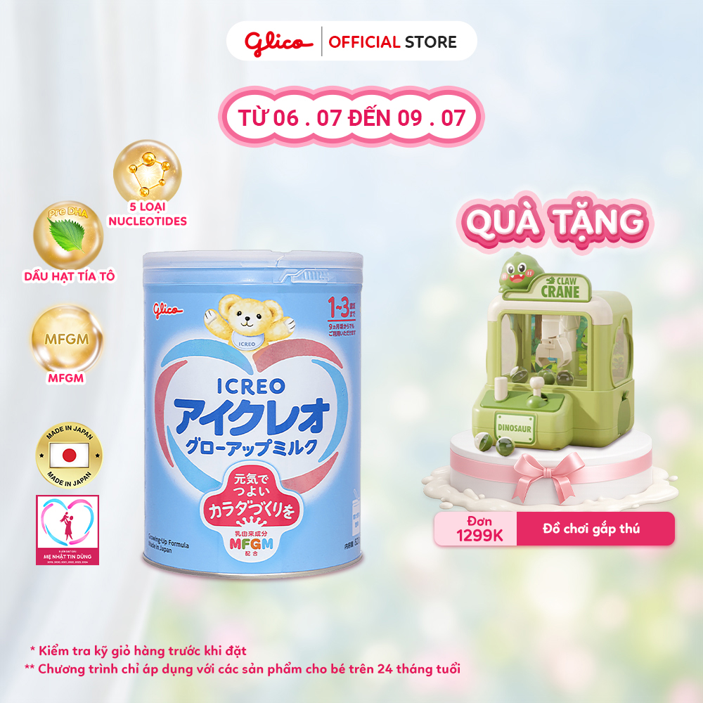 (FREEESHIP-QUÀ) Lon Sữa Bột Dinh Dưỡng Glico Icreo Grow-Up Milk (820g/lon)