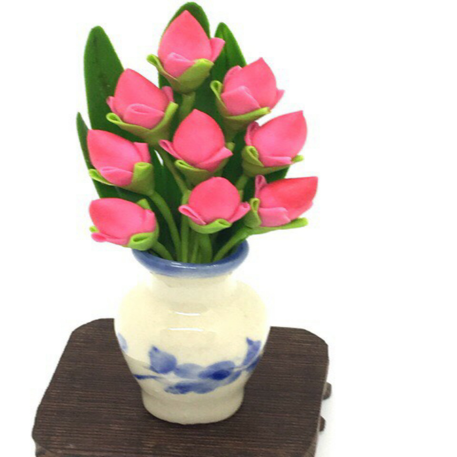 Bình hoa sen mini đất sét thái