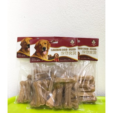 Đồ ăn thú cưng- xương da bò (10 chiếc) dành cho chó gặm sạch răng, tăng canxi