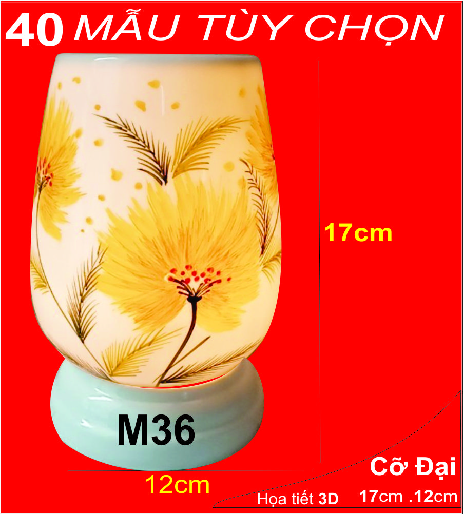 Đèn xông tinh dầu   Bát Tràng Gốm sứ cao cấp) ( Size trung  13cm.10cm)+ Size Cỡ Đai ( 17cm.12cm)