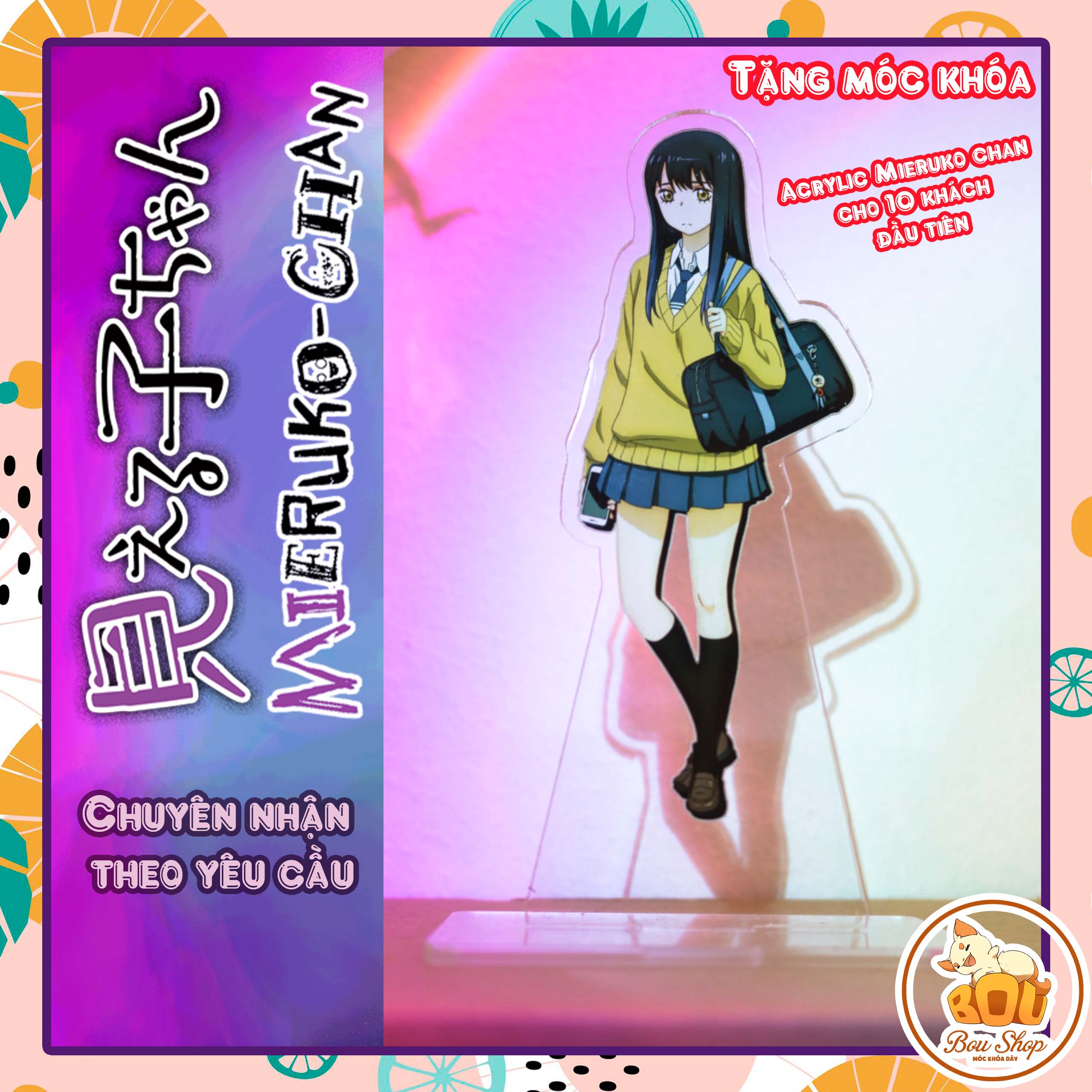 Tượng đứng Standee Mieruko chan Acrylic Mica Anime / Hộp đèn theo yêu cầu
