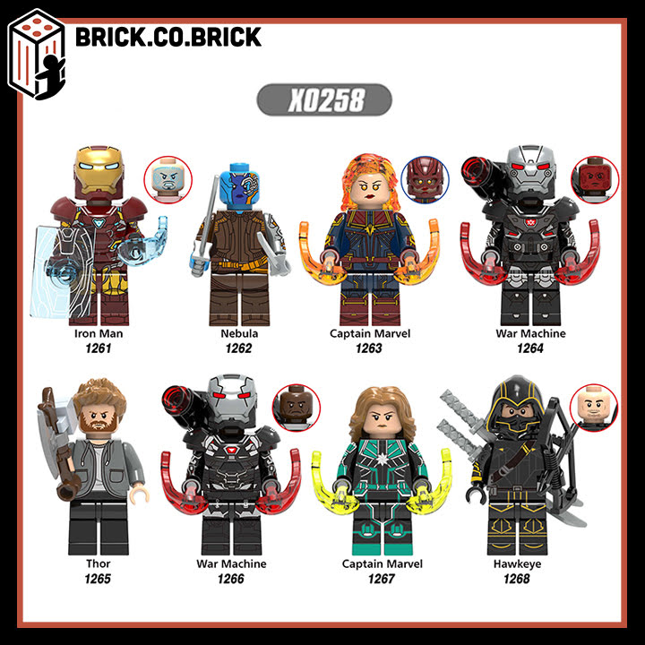 Siêu Anh Hùng Đồ Chơi Lắp Ráp Minifigure Super Hero Marvels Avengers Captain Marvel War Machine Hawkeye X0258
