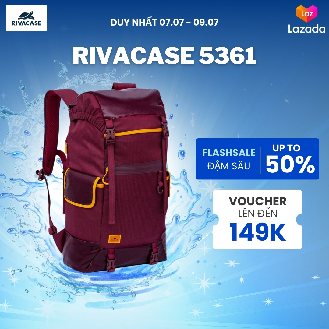 Balo 30l rivacase 5361 hỗ trợ laptop 17.3"