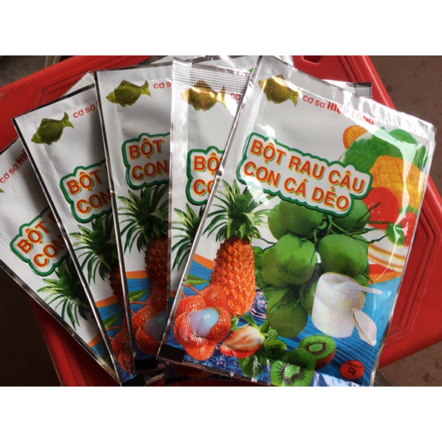 2 gói bột rau câu con cá dẻo 12g