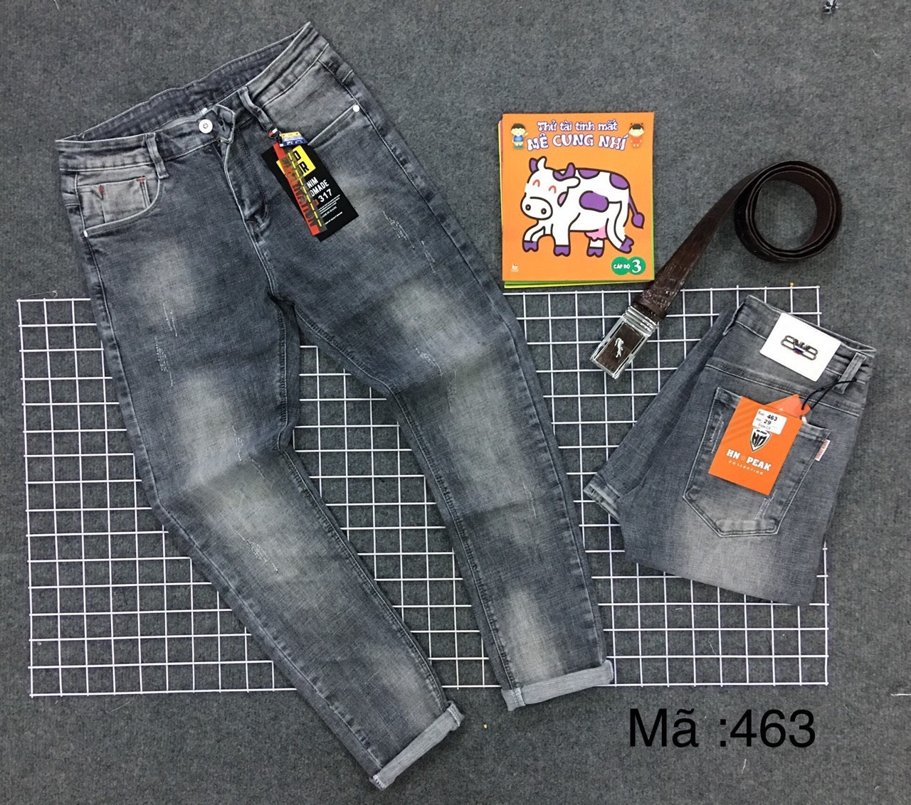 Quần jeans nam thơi trang cá tính trơn jt002