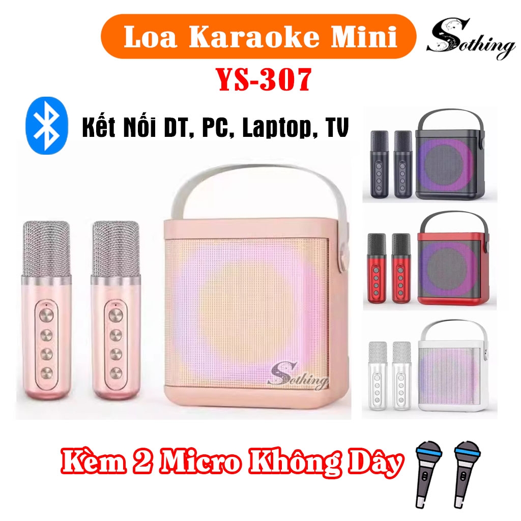 Loa Karaoke Mini YS-307 Sothing Xiangwu Kèm Mic Hát Không Dây Pin Sạc - Loa Mini Karaoke Kết Nối Bluetooth , Micro không dây karaoke , loa Hát karaoke