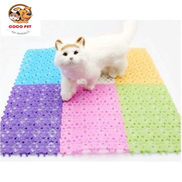 Tấm Lót Sàn Chuồng Chó Mèo Bằng Nhựa Dẻo PVC Nhiều Màu ( 30x20cm ) Chống Lọt Chân