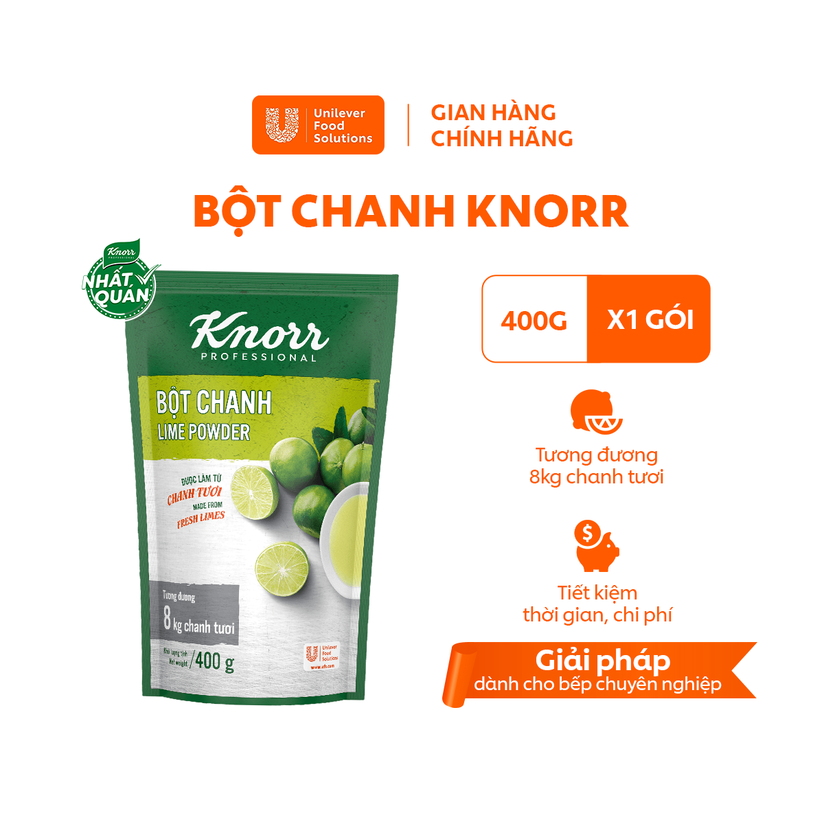 Bột Chanh Knorr Professional 400gr - Chuyên Dùng Cho Nấu Ăn