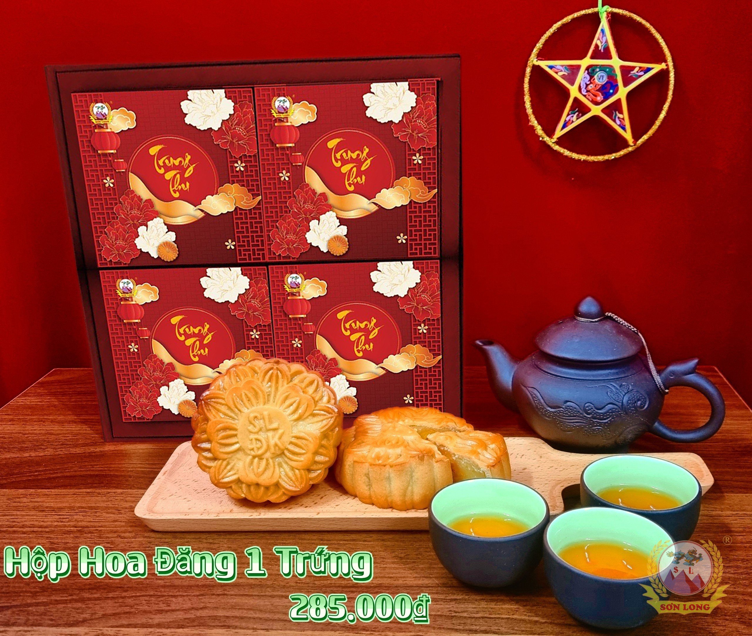 Bánh trung thu hộp hoa đăng 1 trứng