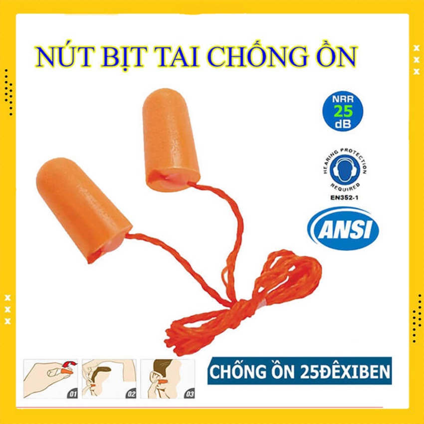 Nút bịt tai chống ồn cao cấp 3M 1110 có dây đeo, nút nhét tai cách âm chống ồn lên tới 29dB giúp chống ồn khi ngủ, khi làm việc, thoải mái khi đeo lâu, bảo vệ tai khỏi ô nhiễm tiếng ồn