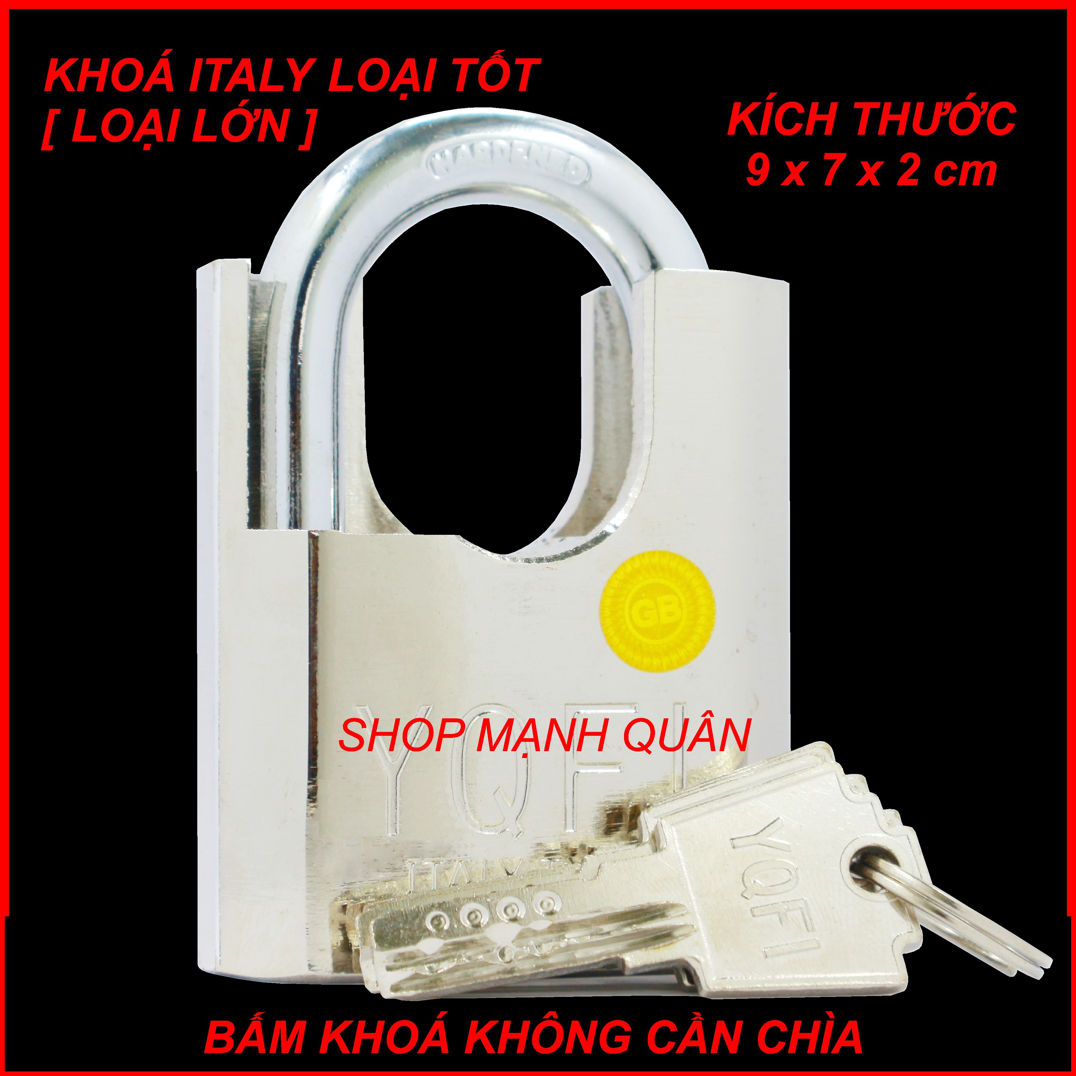 [HCM]Ổ khoá ITALY - YQFI 6F - 60mm chống cắt - bấm khoá - loại tốt - - ổ khóa - ổ khóa - shop ổ khoá