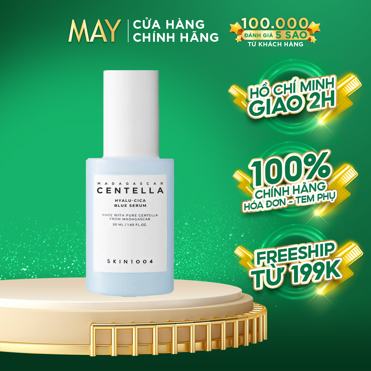 Tinh chất skin1004 hyalu - cica cấp ẩm, dưỡng trắng da madagascar centella serum blue serum 50ml