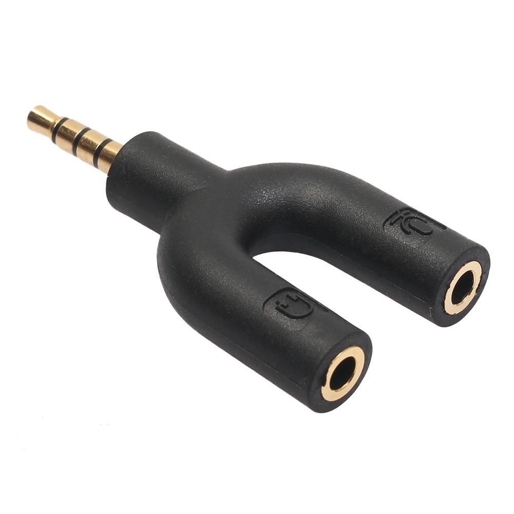 ĐẦU CHUYỂN CHỮ U CHIA JACK 3.5mm RA 2 LỖ MIC + PHONE
