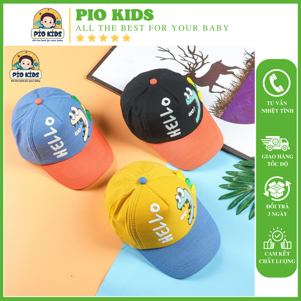 Nón lưỡi trai Hàn Quốc hình khủng long dễ thương cho bé 2 - 6 tuổi