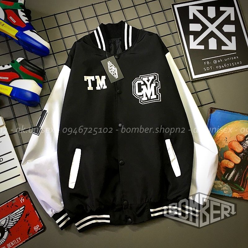Áo khoác dù logo G.Y.M style bóng chày Unisex dành cho cả nam và nữ MAR02