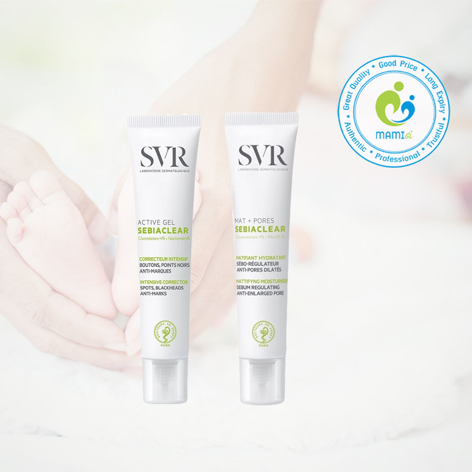  Kem dưỡng  40ml  kiềm dầu giảm mụn thu nhỏ lỗ chân lông cho da dầu mụn SVR Mat + Pores   Active Gel Sebiaclear Pháp 