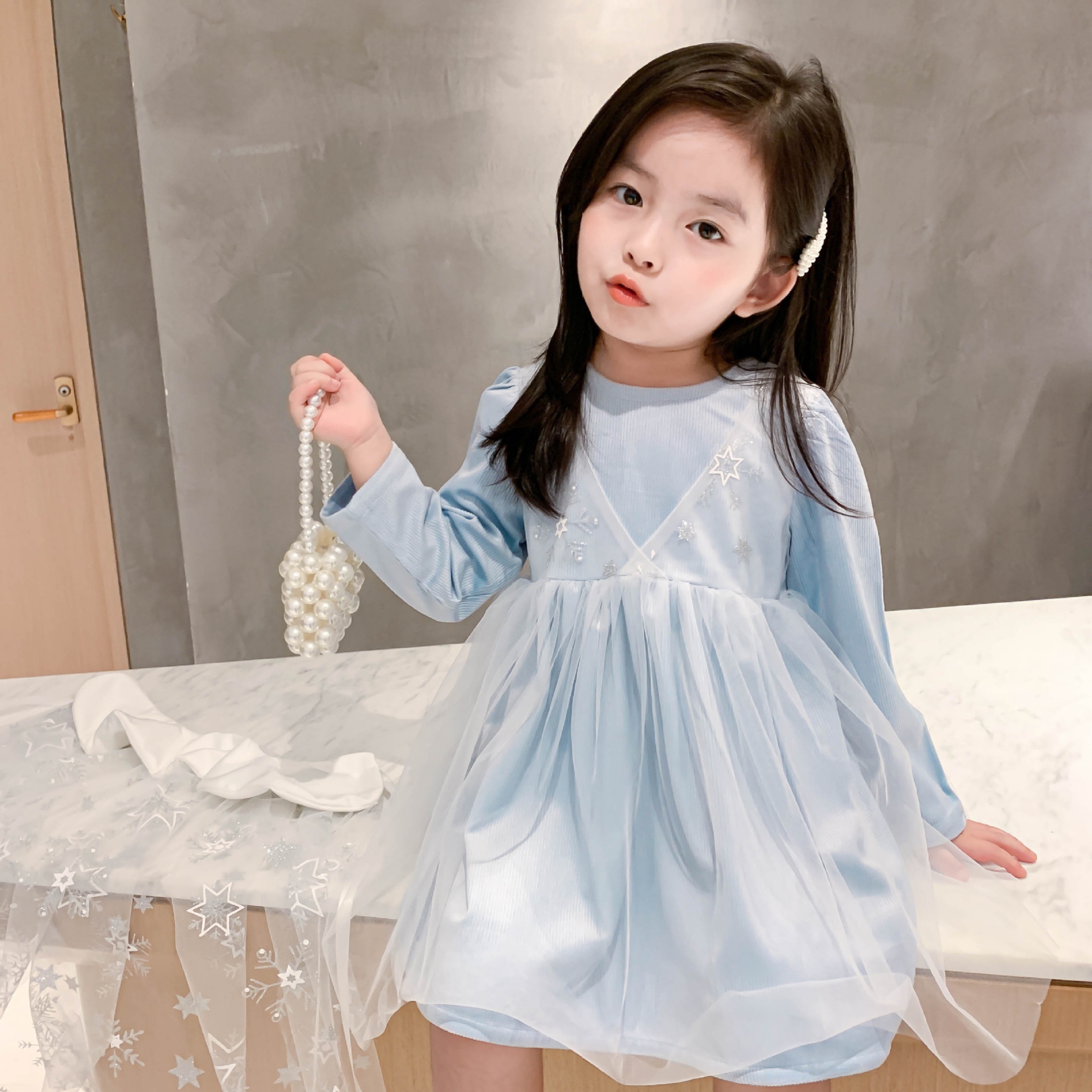 Váy nhung công chúa ELSA kèm áo choàng size 80