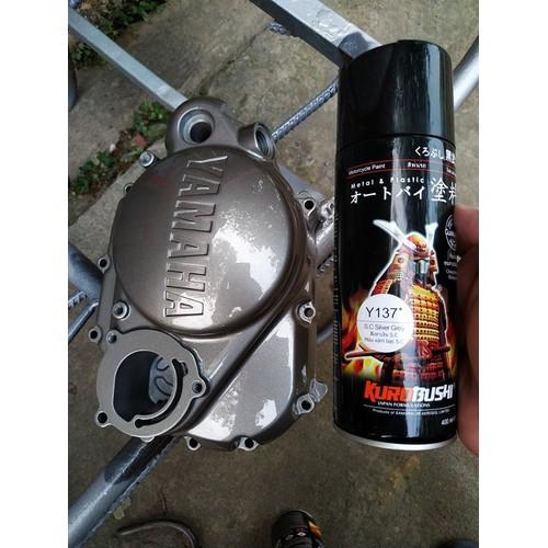 Bộ sơn lốc máy màu BẠC XÁM Y137 SAMURAI loại 1k 4 chai lót-nền-màu-bóng