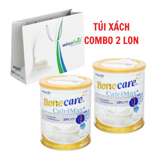 Túi 2 lon Sữa bột Wincofood Bonecare Calcimax+ (850g/lon)