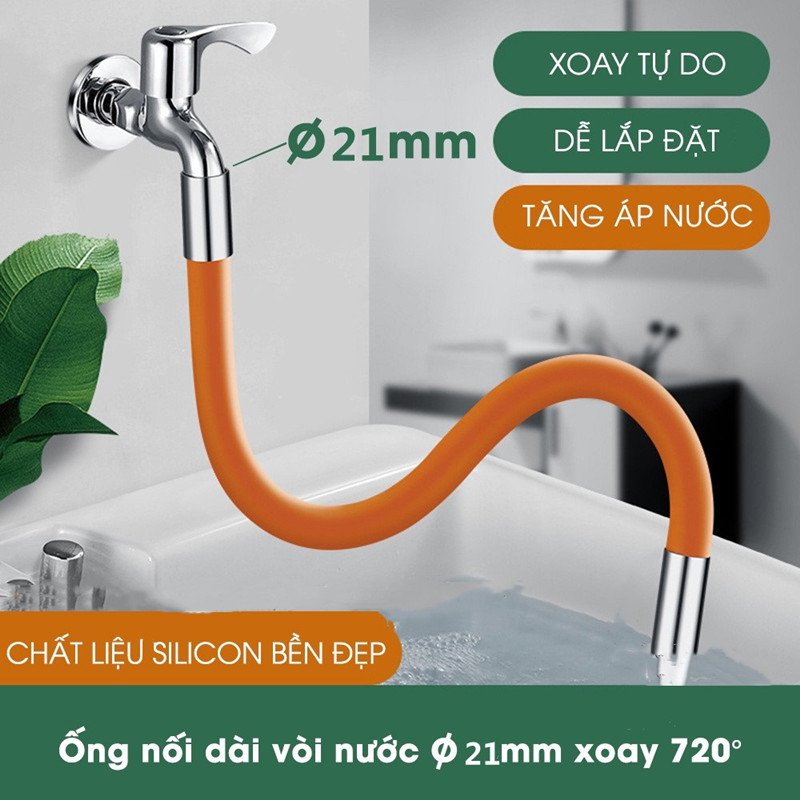 Ống nối dài vòi nước 30/50cm quay 360 độ ,đầu nối dài vòi nước