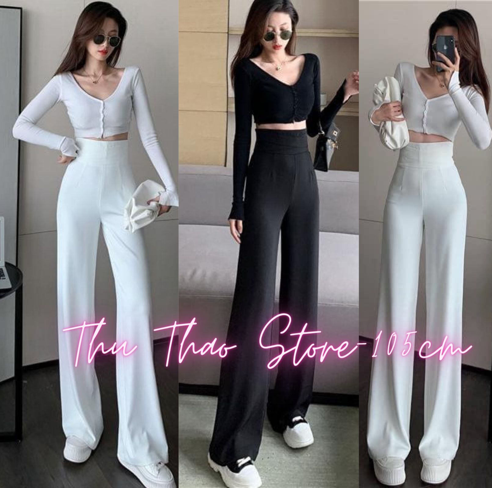 [Duy nhất 20H 10.11 - 13.11, Mua 2 giảm 10%] Quần ống suông big size Lưng cao dáng dài 105cm gen body khóa sau hack dáng outfit 1m7.